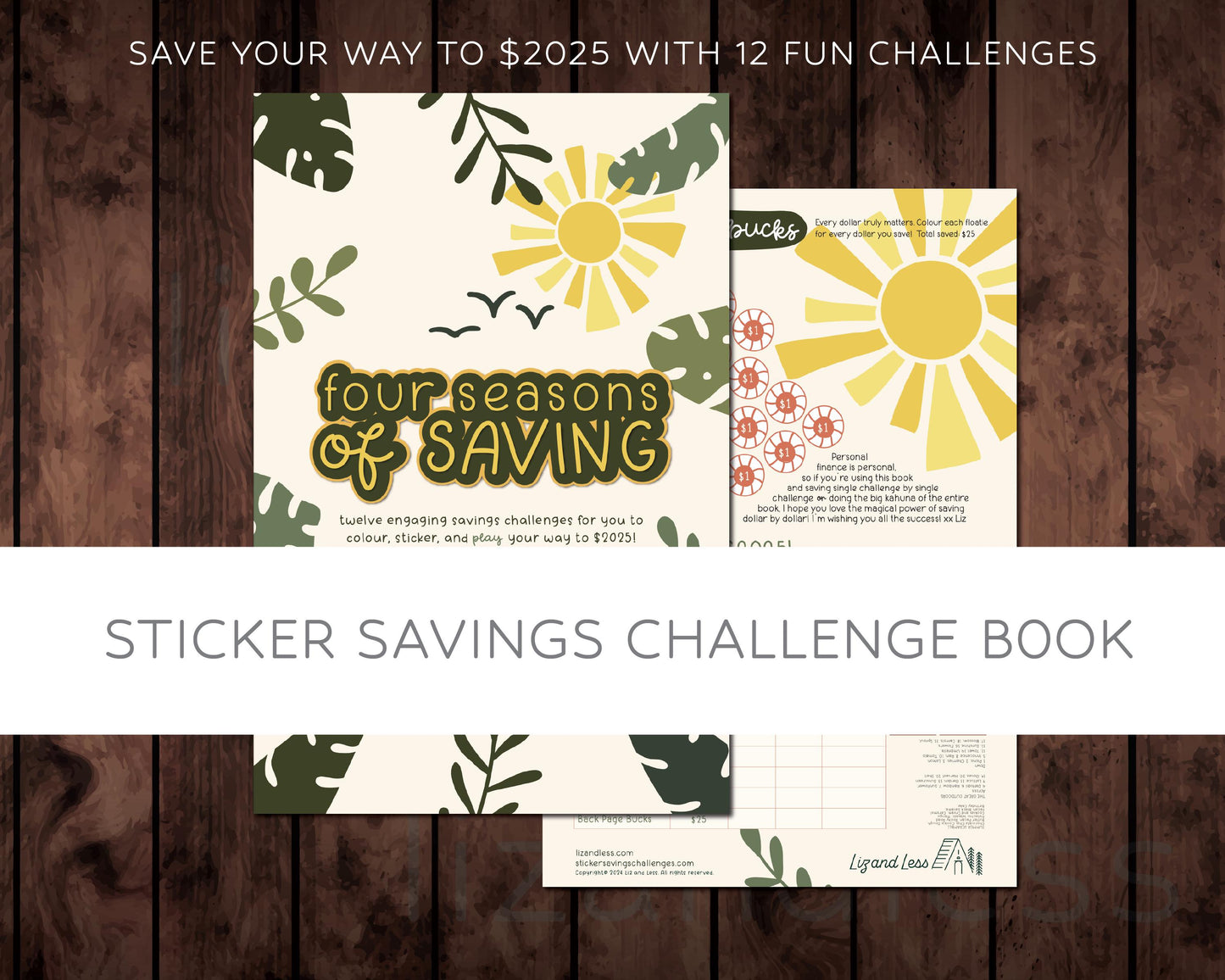 Four Seasons of Saving: SAVE 2025 | Sticker Savings Challenge Book | Save With Stickers | Budget With Stickers