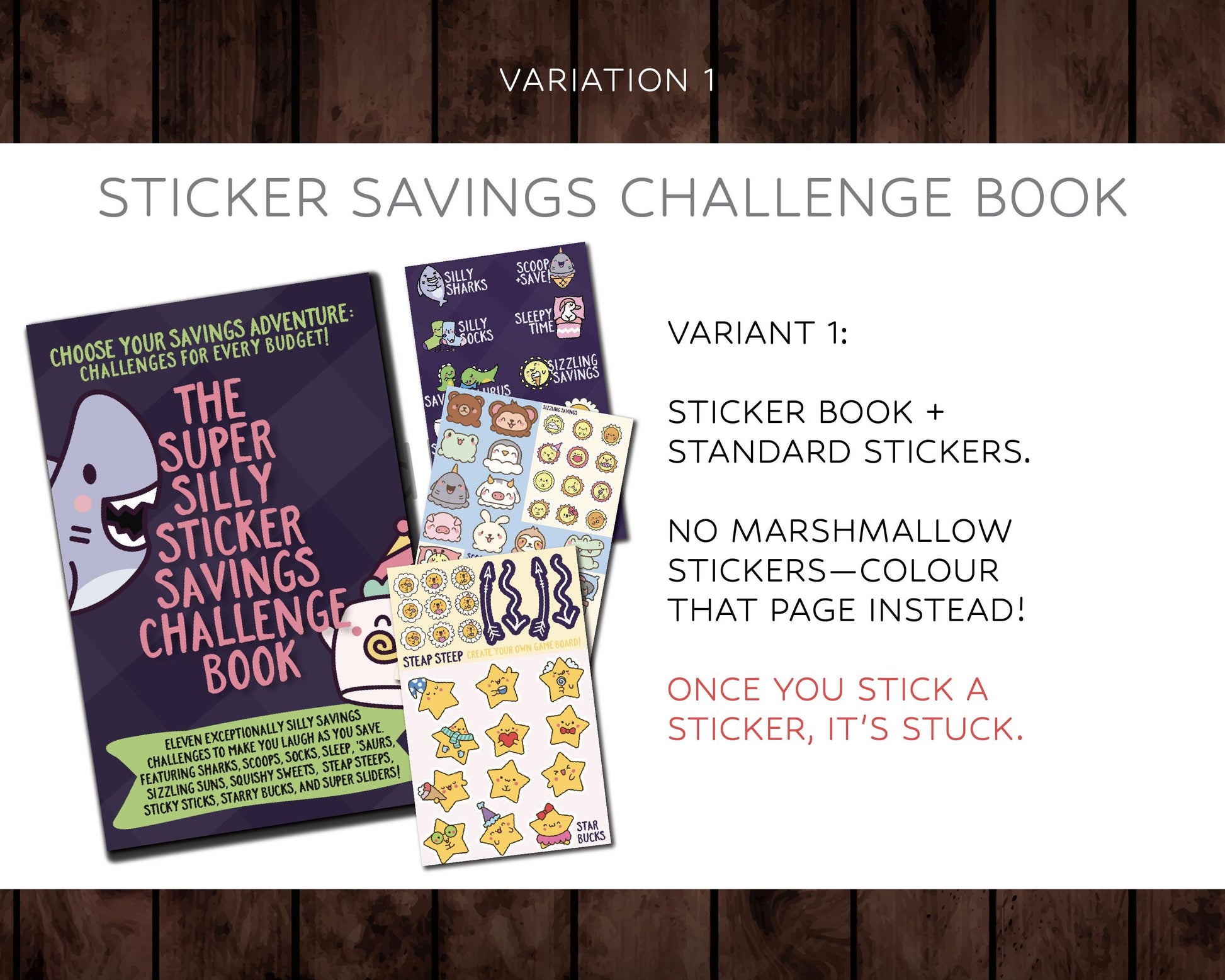 The Silly Sticker Savings Challenge Book| Sticker Savings Challenge Book | Save With Stickers | Budget With Stickers